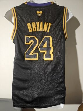 KOBE BRYANT Black & Gold Basketball Jersey with Number 24